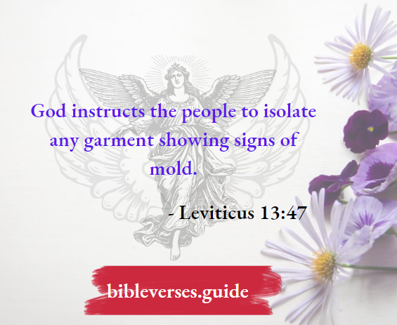 God instructs the people to isolate any garment showing signs of mold