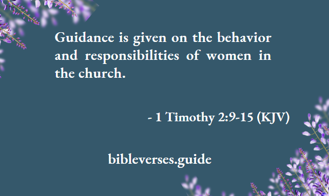 The Behaviour And Responsibilities Of women In Church